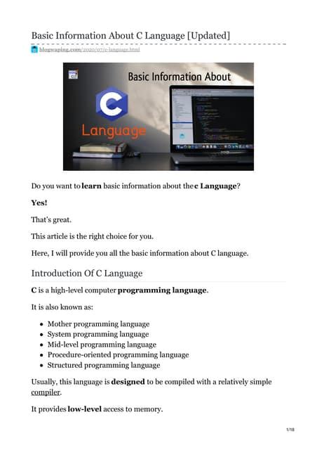 Image result for Basic Information About C Programming Language