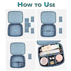 SKYFUN (LABEL) Nylon Portable Makeup Train Case Travel Cosmetic Storage ...