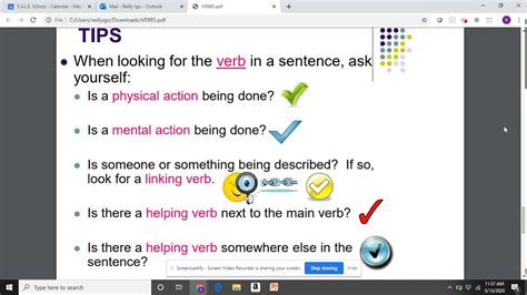 Action linking helping verbs - YouTube