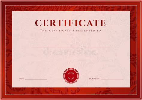 红色证明，文凭模板。奖样式 向量例证. 插画 包括有 商业, 程度, 培训, 文凭, 抽象, 邀请, 毕业生 - 33115257
