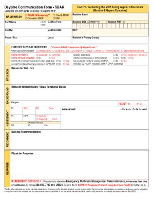 Fillable Online Sbar Fillable Sample - Fill Online, Printable, Fillable ...