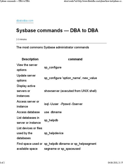 Image result for Sybase Database Commands