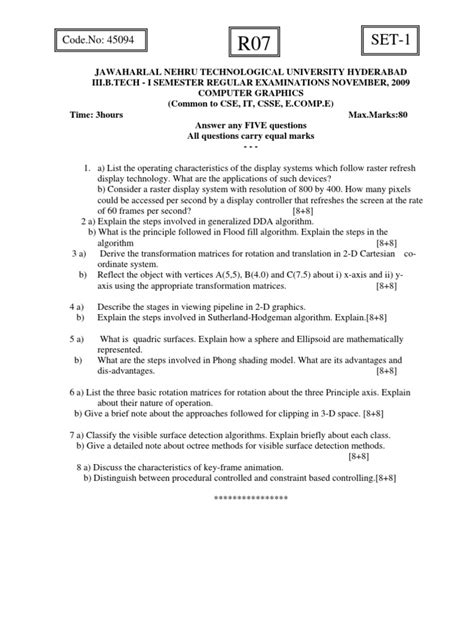 Image result for NPTEL Computer Graphics Question Paper