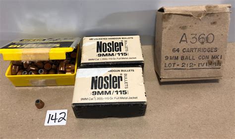 AMMO / BULLETS: 64 X 9 MM LIVE & APPROX 300 BULLETS - Kidd Family Auctions