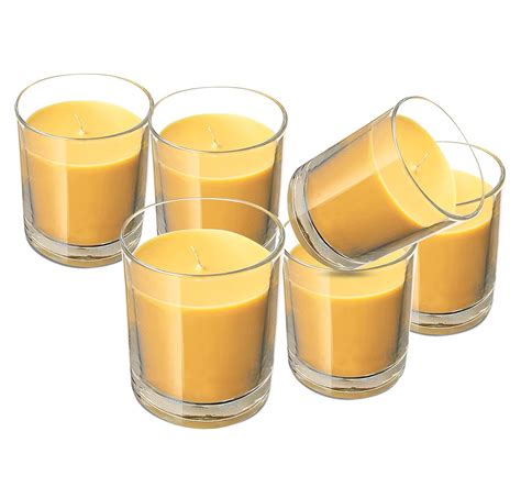 Pure Source India Glass Votive Candles, Pack of 6, Scented (Sandalwood ...