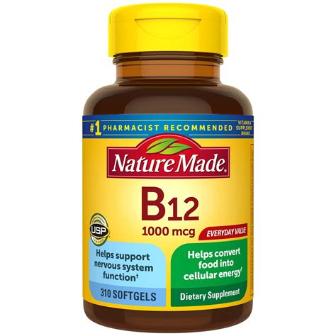 Nature Made Vitamin B12 Softgels, 1000 mcg, 310 Ct - Walmart.com - Walmart.com