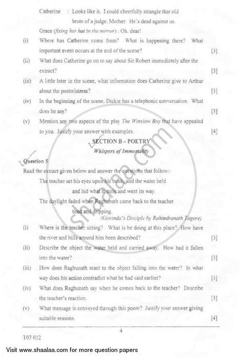 English 2 (Literature in English) 2006-2007 (English Medium) ICSE Class ...