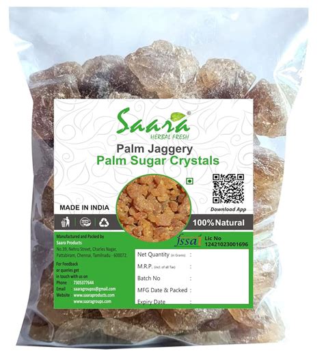 Saara HERBAL FRESH Palm Sugar Crystals, 900g, Panam Kalkandu, Palm ...