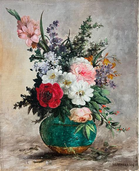 French Flower artist - Fine Antique French Signed Oil Profusion of ...