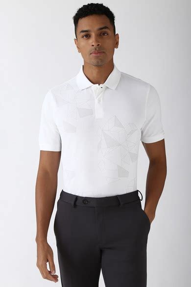 Buy Men White Print Polo Neck Collar T-shirt Online - 39689579 | Peter ...