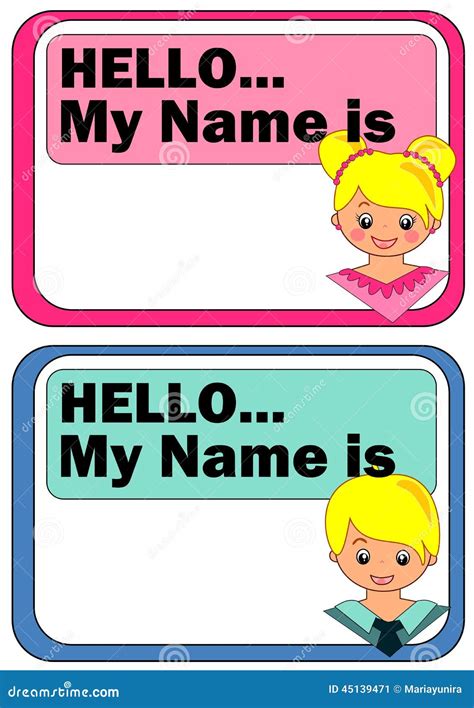 Name Tag Template Cartoon Character - Free Math Worksheet Printable