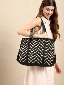 Buy ANOUK Women Black Tote Black Online @ Best Price in India ...