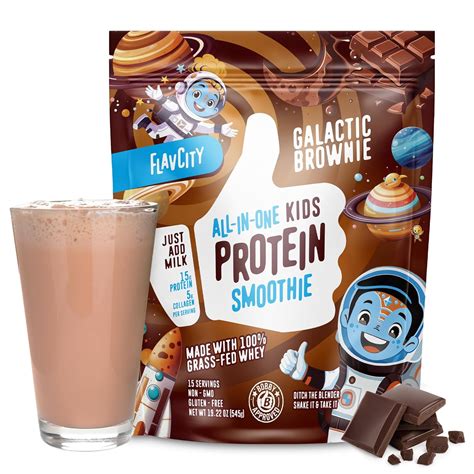 Amazon.com : FlavCity Kids Chocolate Protein Powder - Galactic Brownie ...