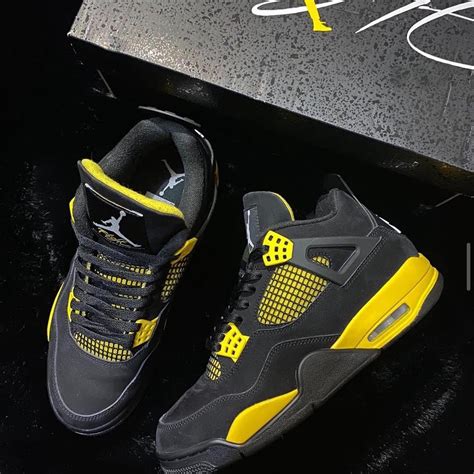 Selling jordan 4 yellow thunders size 9 #jordan... - Depop