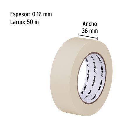 Ficha Tecnica Cinta masking tape de 1-1/2" x 50 m, Pretul