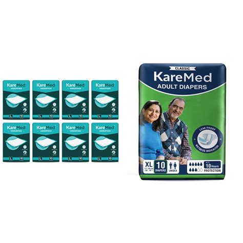 Kare Med Underpads Large,Size 60 x 90cm,80 Pcs & Classic Adult Diapers ...