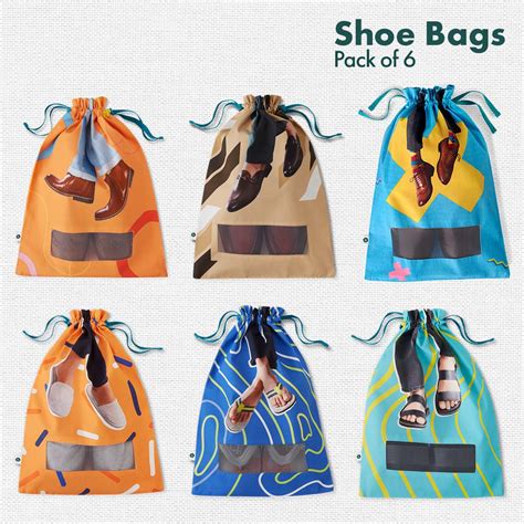 Buy Built To Last Yet Colorful & Stylish Shoe Bags – Pack of 6 – Hexafun