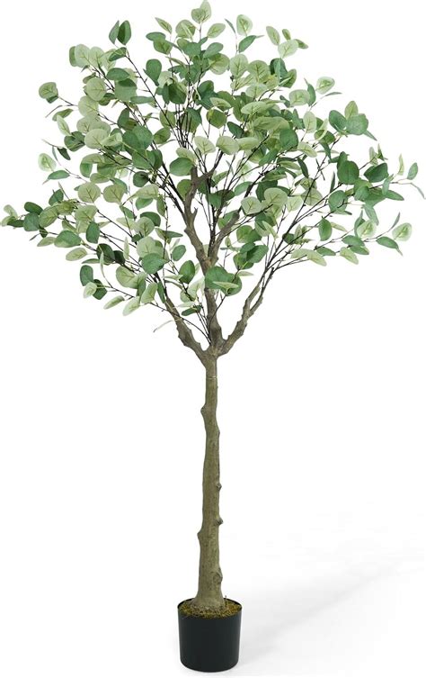 CAPHAUS 4 Feet, 48 Inch Artificial Eucalyptus Tree, UV Resistant Faux ...