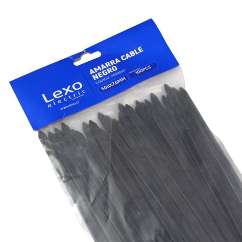 Amarra Negra 500 X 7,6 Mm 100u Lexo | Ferrelectrica Materiales Electricos