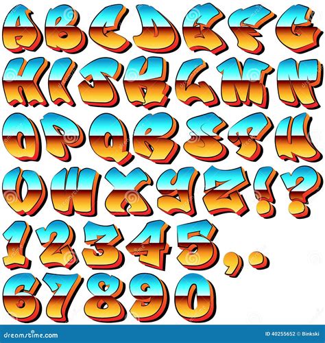 Graffiti Letters and Numbers Stock Vector - Illustration of vector ...