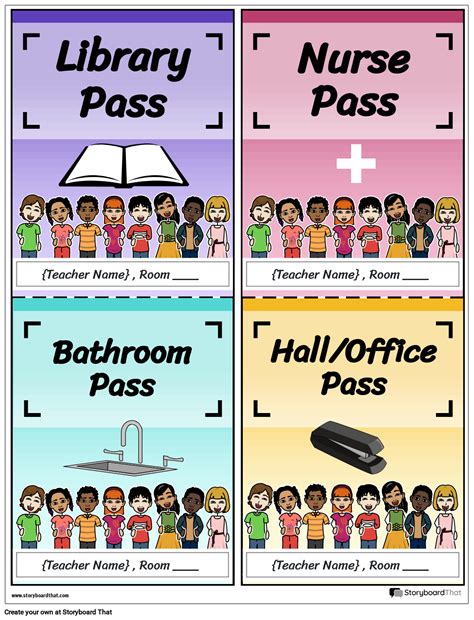 Storyboard That: Free Printable Hall Passes for Classrooms