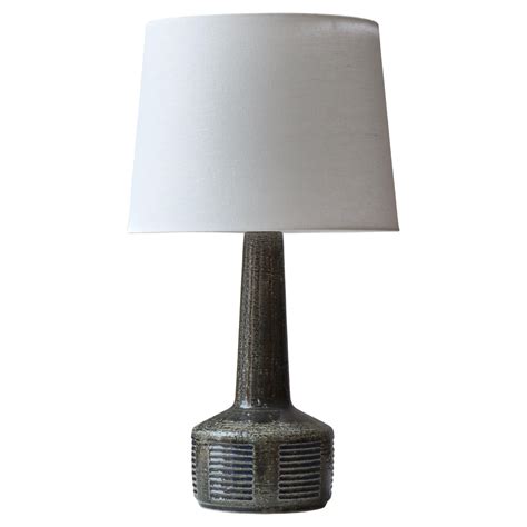 Large Dark Green Blue Glazed Stoneware Table Lamp by Palshus, Denmark ...
