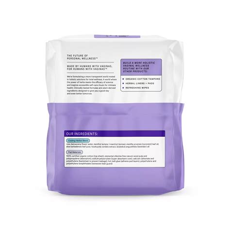 The Honey Pot Organic Cotton Cooling Herbal-Infused Overnight Pads with ...