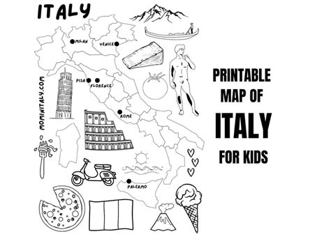 Printable Map Italy 的图像结果