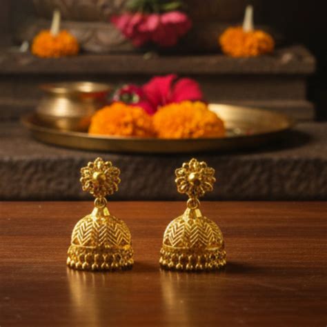 South Indian Traditional Jimikki/Jhumkas -24 Carat Gold Micro plating ...