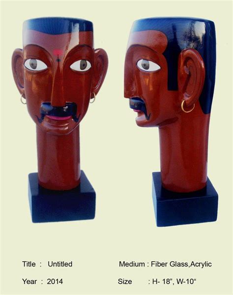 "Telangana Man": Brown Fiberglass Sculpture by Narsimlu Kandi | ArtZolo.com