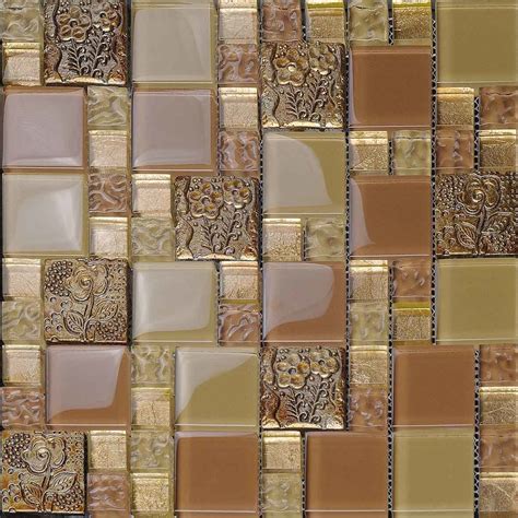 Indoor Warm Color Crystal Mix Resin Glass Mosaic Wall Tiles (KS358 ...