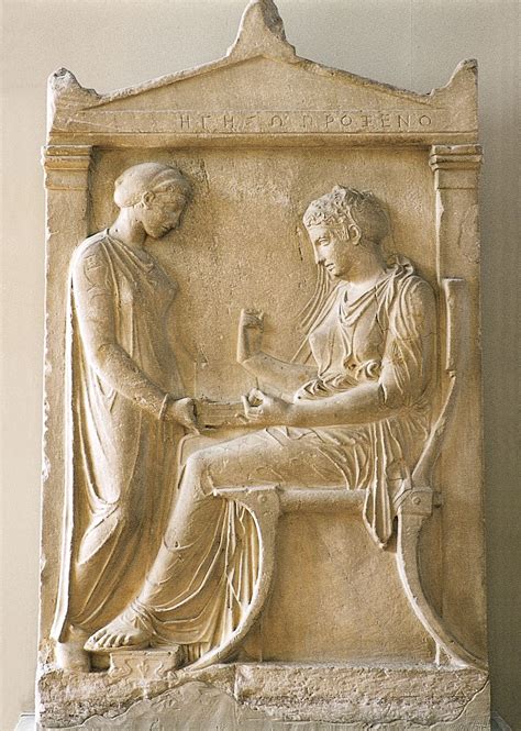 Grave stele of Hegeso. Attributed to Kallimachos. c. 410 B.C.E. Marble ...