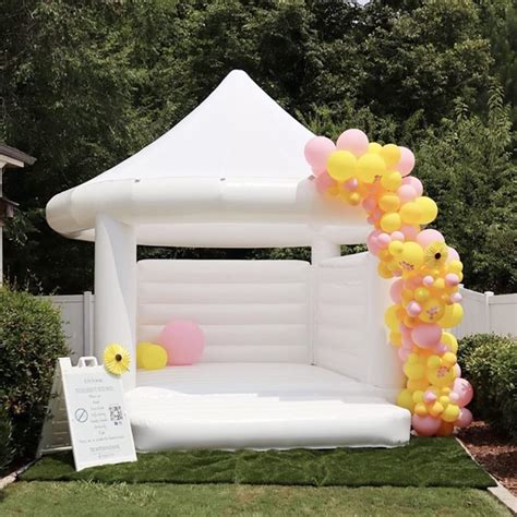 Buy Commercial White Bounce House 13x13x13FT with Air Blower Bouncy ...