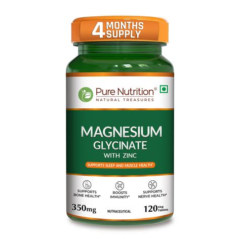 Magnesium Glycinate Tablets – Supports Muscle & Bone Health – Pure ...