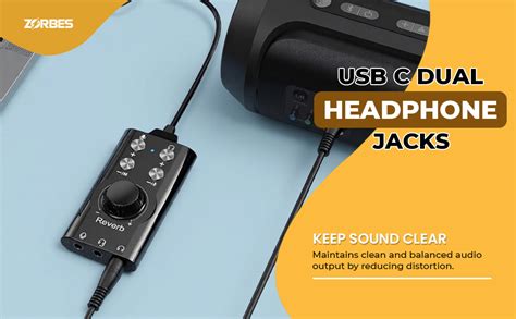 ZORBES® USB/USB-C External Sound Card Adapter with Reverb Effects, 3 ...