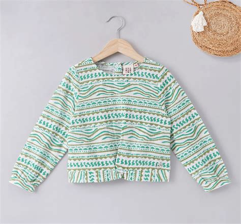 Ed-a-Mamma Sustainable Girls Full Sleeves Printed Top