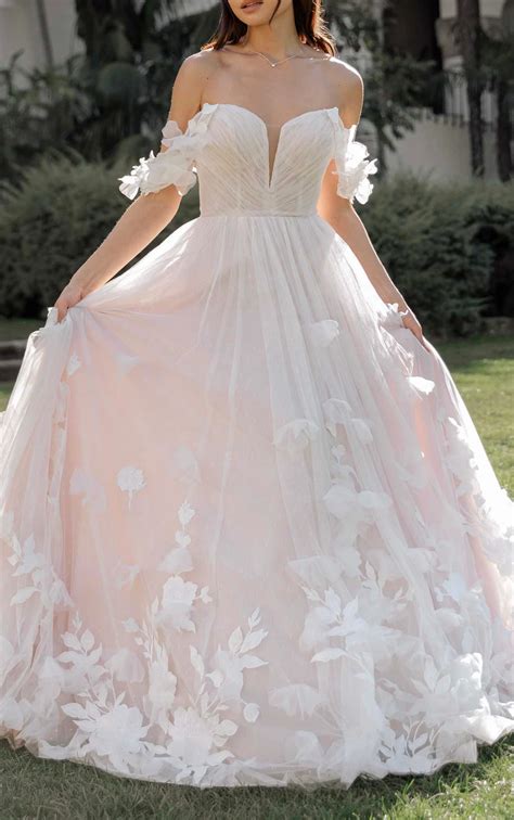 Simple Floral Wedding Dress