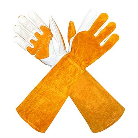 Long Leather Gardening Gloves for Women and Men | Thorn and Cut Proof ...