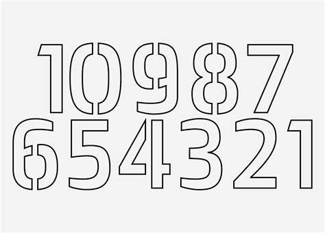 Stencil Font Numbers