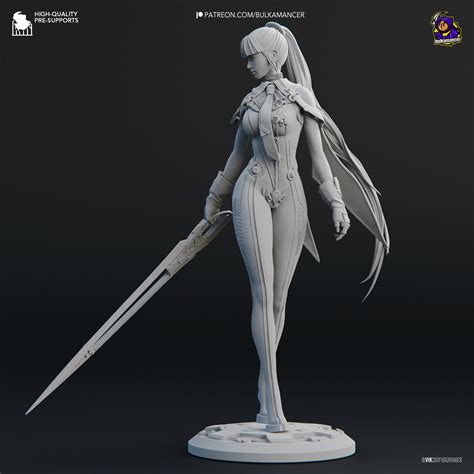 EVE - Stellar Blade | 222mm | 3d Printed Display Figure | UNPAINTED | *8K Print* | DIY Resin ...