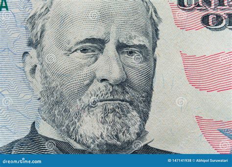 President Ulysses S. Grant`s Face Appears on the $50 Bill Stock Photo ...