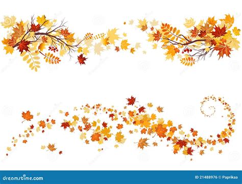 Autumn leaves border stock vector. Illustration of copy - 21488976