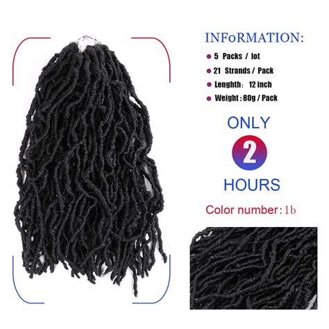 12 Inch -5Pack Soft Locs Wavy Faux Individually Locs Most Natural ...