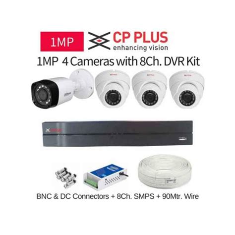 Buy CP Plus 4 Cameras 1MP with 8 Channel DVR Combo Kit - infernocart