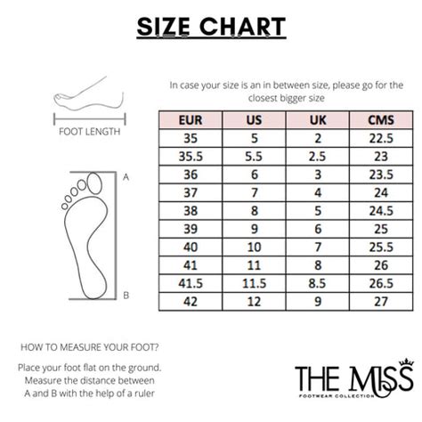 Sizing Chart – The Miss Footwear Collection