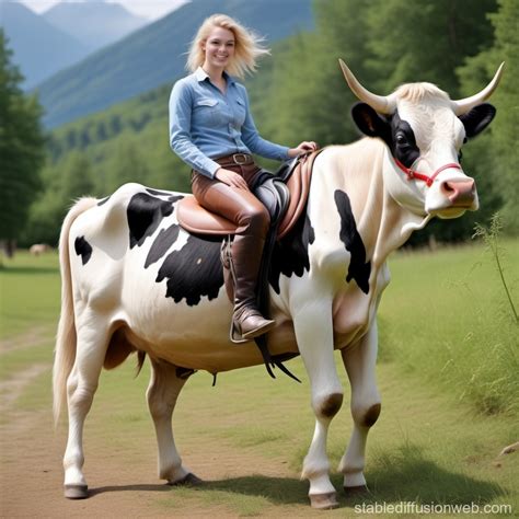 Horse Riding a Cow | Stable Diffusion 在线
