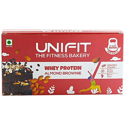 Buy Unifit Almond Brownie - With Crunchy Toppings, Whey Protein, Rich ...