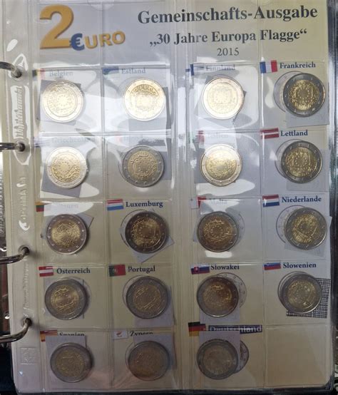 19 x 2 Euro 2015 30 Jahre Flagge der Europäischen Union 1 x Deutschland Bankfrisch | MA-Shops