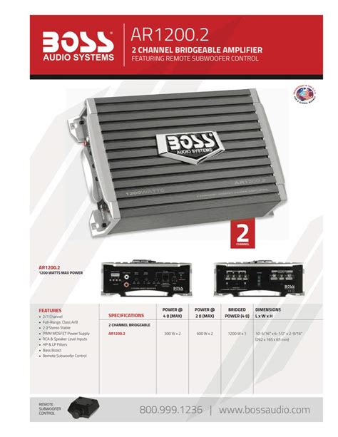 BOSS Audio Systems AR1200.2 2 Channel Car Amplifier - 1200 Watts, Full ...