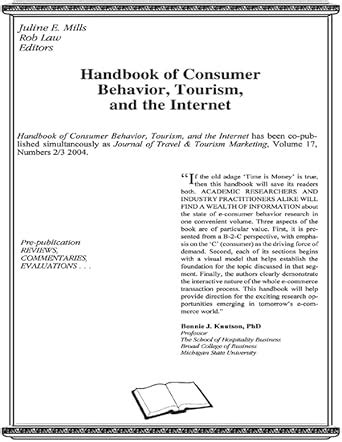 Handbook of Consumer Behavior, Tourism, and the Internet eBook : Mills ...
